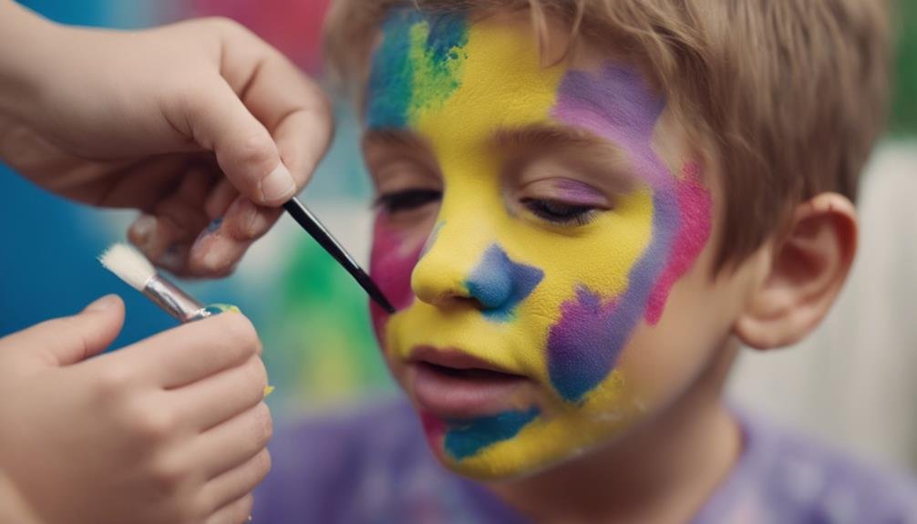 applying face paint meticulously