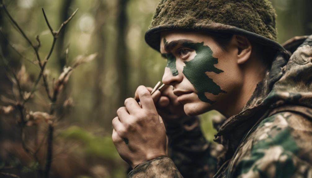 perfecting camouflage with face paint